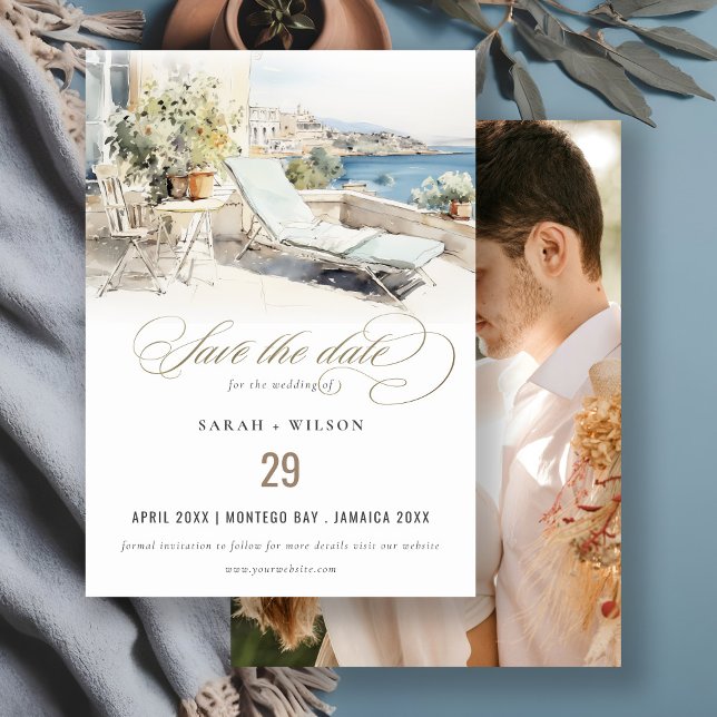 Curfu Griechenland Wasserfarbenwelt Foto Hochzeit Save The Date (Von Creator hochgeladen)