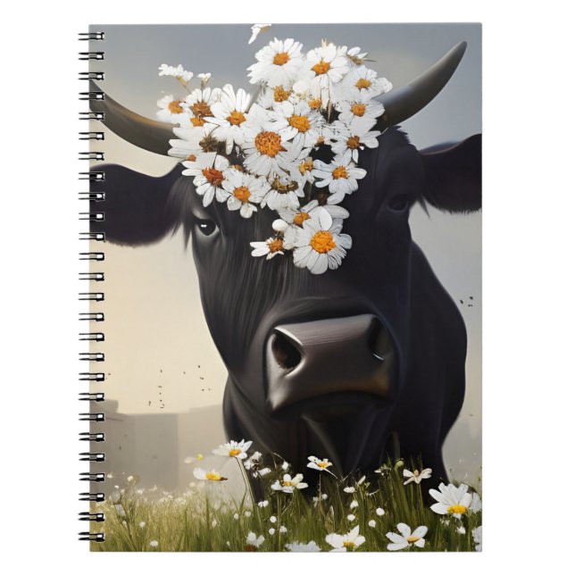 Curieux Carnet de vache noir Angus (Devant)