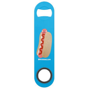 Curieux hot dog Weiner dessin animé