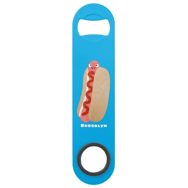 Curieux hot dog Weiner dessin animé (Devant)