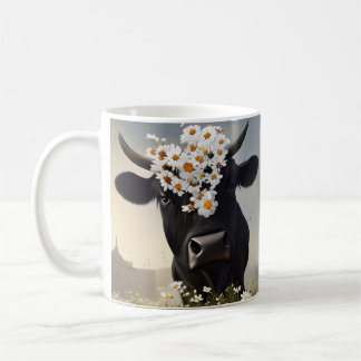 Curieux Mug de vache à l'Angus Noir