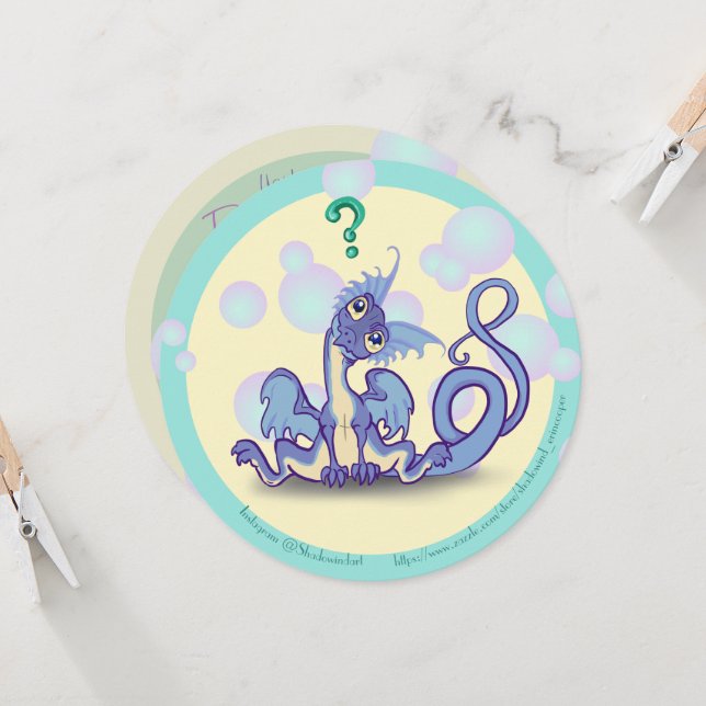 Curieux Petit Dragon Invitation (Devant/Arrière en situation)