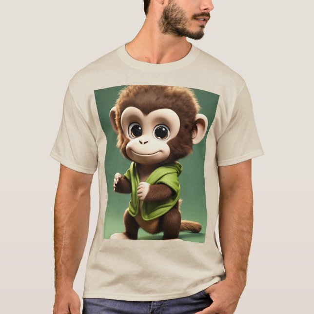 Curieux singe écureuil dans la Jungle T-Shirt (Devant)