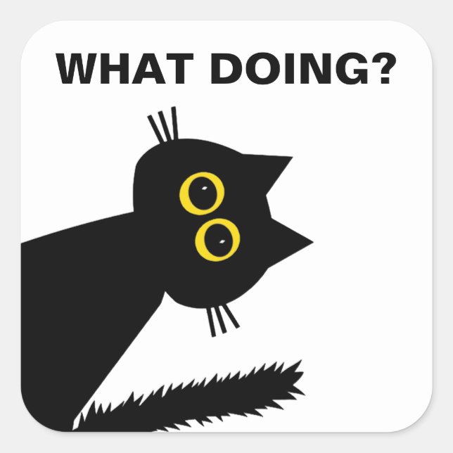 Curieux stickers Black Cat 3" (Devant)