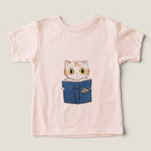 Curieux T-shirt enfant de lecture de chats