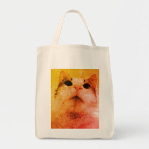 Curieux Whiskers-Cat Illustration Sac fourre-tout