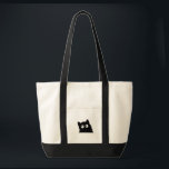 Curious Black Cat Cute Minimal Cat Design Tragetasche<br><div class="desc">A cute minimalist black cat with curious wide eyes peeking up. This playful cat design is perfect for cat lovers who enjoy simple, funny, and expressive animal art. The clean silhouette and adorable eyes give this design a charming personality while keeping it modern and versatile. Perfect for everyday wear, casual...</div>