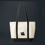 Curious Black Cat Cute Minimal Cat Design Tragetasche<br><div class="desc">A cute minimalist black cat with curious wide eyes peeking up. This playful cat design is perfect for cat lovers who enjoy simple, funny, and expressive animal art. The clean silhouette and adorable eyes give this design a charming personality while keeping it modern and versatile. Perfect for everyday wear, casual...</div>