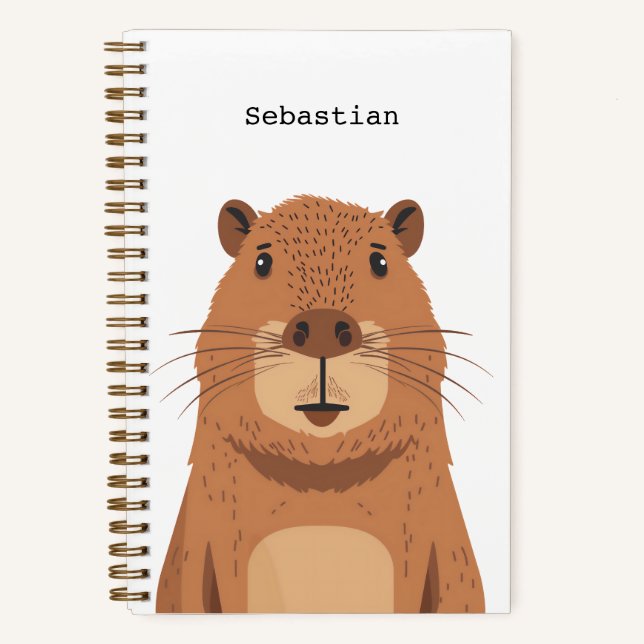 Curious Capybara Portrait Notizbuch (Vorderseite)