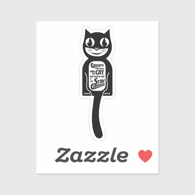 Curious Cat Black Aufkleber (Blatt)