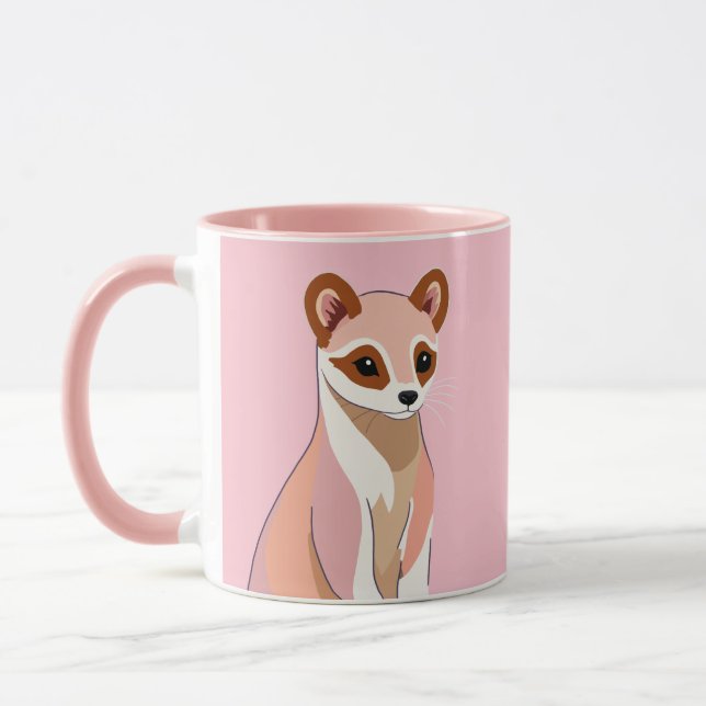 Curious Ferret Pastellfarben Tasse (Links)