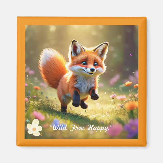 "Curious Fox Kit" Magnet (Vorne)