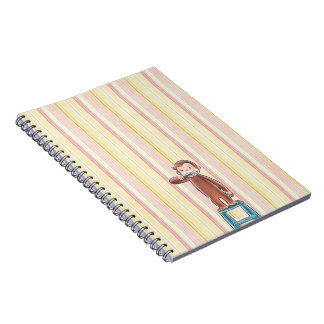 Curious George Rosa und Gelb Streifen Notizbuch Notizblock