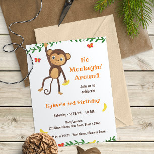Curious Monkey Birthday Invitation