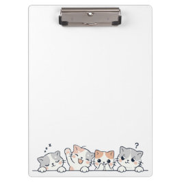 Curious Paws - Cute Cats Friends Peeking Klemmbrett