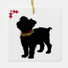 Curious Scuffy Mutt Christmas Keramikornament