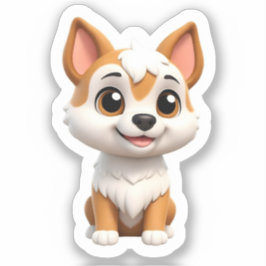 Curious Shiba Puppy Aufkleber
