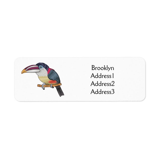 Curl crested aracari bird cartoon illustration (Vorne)