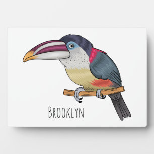 Curl crested aracari bird cartoon illustration fotoplatte