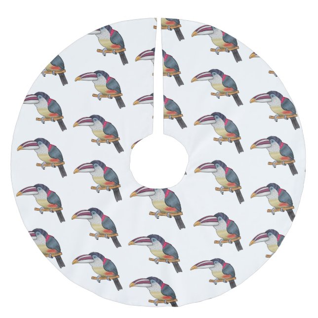 Curl crested aracari bird cartoon illustration polyester weihnachtsbaumdecke (Vorderseite)