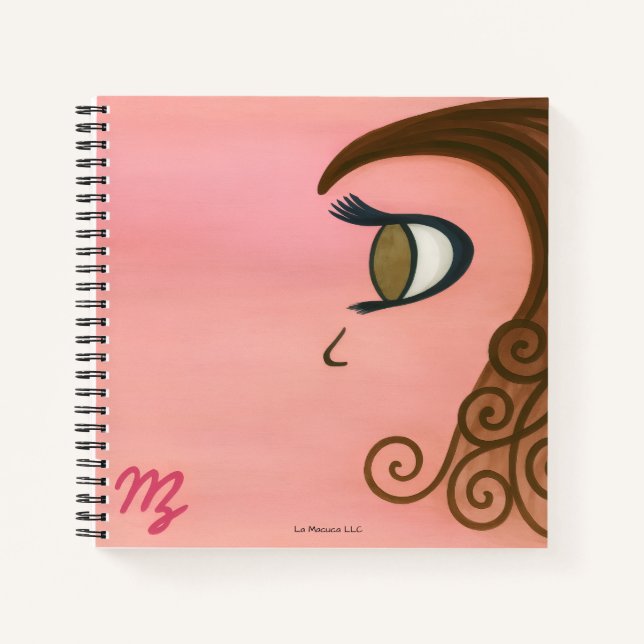 Curl Girl leftie Notebook Notizbuch (Vorderseite)