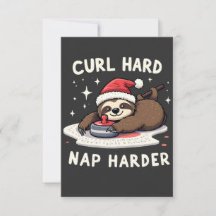 Curl Hard Nickerchen Harder Curling Sport Sloth Xm Dankeskarte