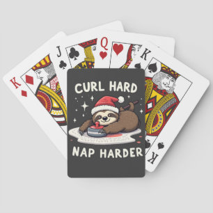 Curl Hard Nickerchen Harder Curling Sport Sloth Xm Spielkarten