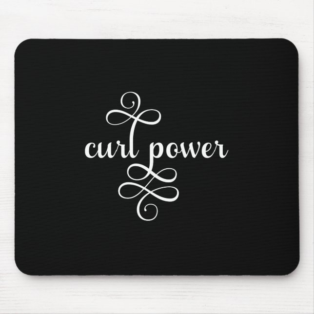 Curl Power Schwarz-Weiß-Haar-Maus-Pad Mousepad (Vorne)