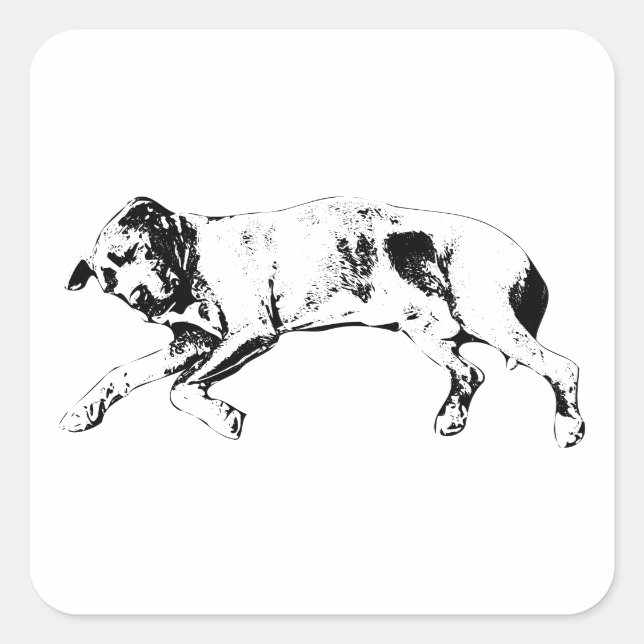 Curled Limbs, Noel Calm Quadratischer Aufkleber (Vorderseite)