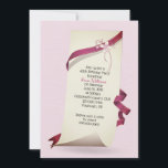 Curled Paper 40th Birthday laden Einladung<br><div class="desc">Curled Papier mit rosa Band und Blume auf texturiertem rosa Hintergrund für 40. Geburtstag Party laden. Einladungs-Design kann für jedes Alter Geburtstagsfeier bearbeitet werden.</div>