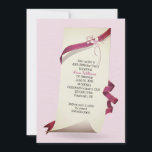 Curled Paper 80th Birthday laden Einladung<br><div class="desc">Curled Papier mit rosa Band und Blume auf texturiertem rosa Hintergrund für 80. Geburtstag Party einladen. Einladungs-Design kann für jedes Alter Geburtstagsfeier bearbeitet werden.</div>