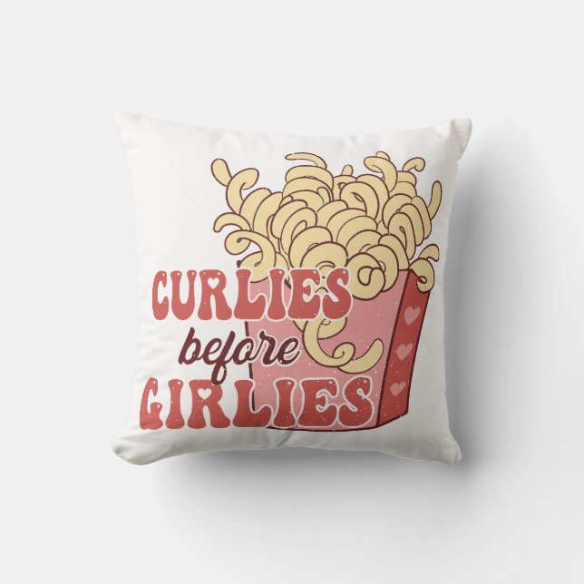 Curlies vor Girlies Kissen (Vorderseite)