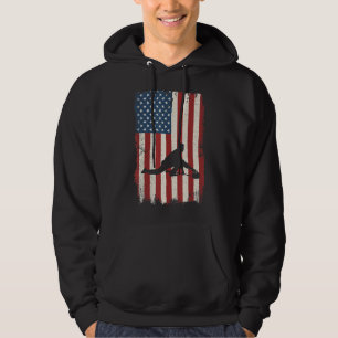Curling American Flag Curling Stone Rock Wome Hoodie