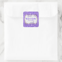 Curling Branch Wedding Sticker