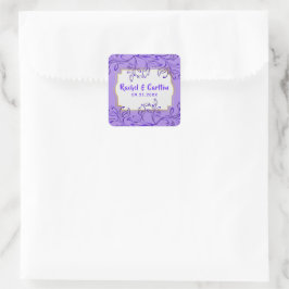 Curling Branch Wedding Sticker