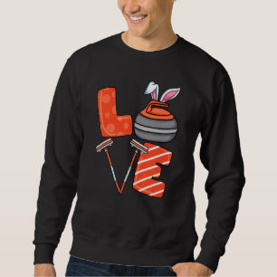 Curling Bunny Ear Winter Eissport Curling Sweatshirt
