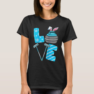Curling Bunny Ear Winter Eissport Curling T-Shirt