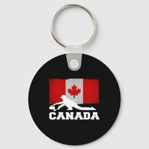 Curling Canada-Flagge Stolz Urlaub Reise Kanadisch Schlüsselanhänger