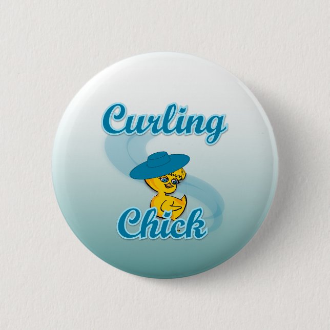 Curling Chick #3 Button (Vorderseite)