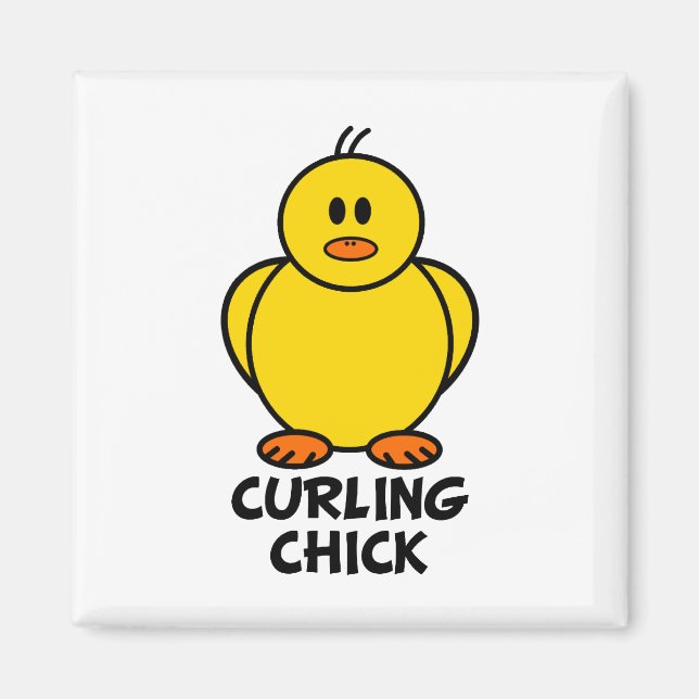 Curling Chick Magnet (Vorne)