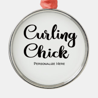 Curling Chick Ornament Aus Metall