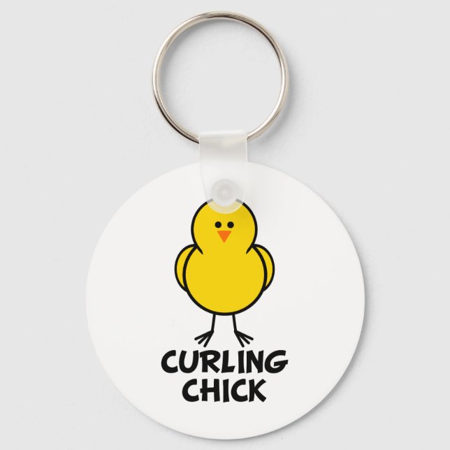 Curling Chick Schlüsselanhänger (Vorderseite)