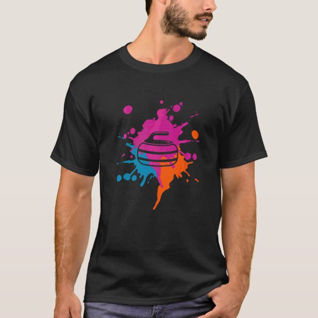 Curling Colorful Splash T-Shirt (Vorderseite)