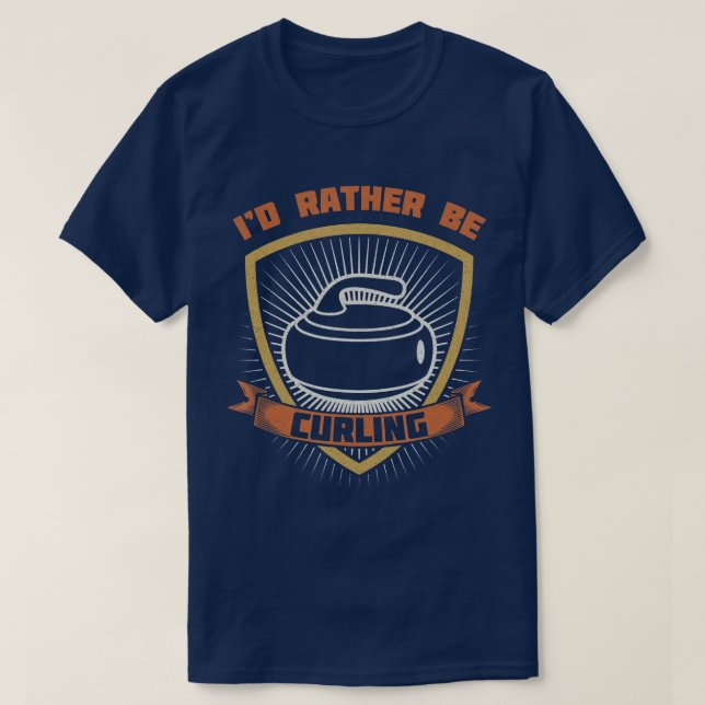 Curling Curler Broom Precision Sport Rink Curling T-Shirt (Design vorne)