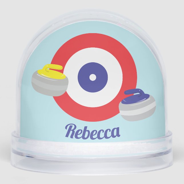 Curling Curler Ice Sport Schneekugeln (Vorderseite)