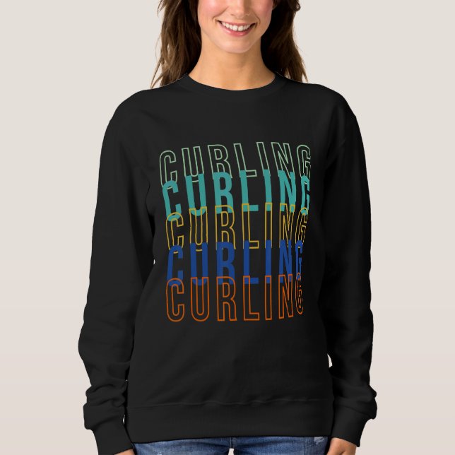 Curling Curler Stone Sweep Ice Curl Sweatshirt (Vorderseite)