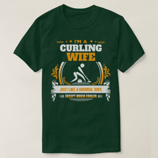 Curling Ehefrau Weihnachtsgeschenk oder Geburtstag T-Shirt (Design vorne)