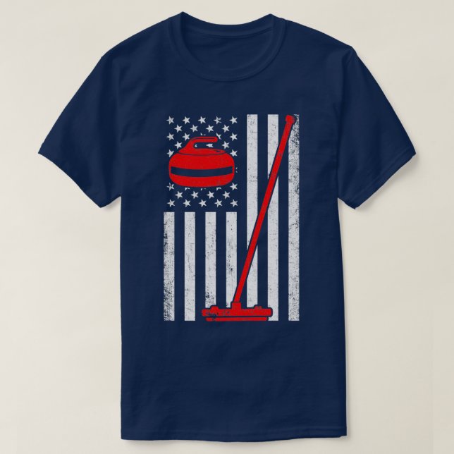 Curling-Fahne T-Shirt (Design vorne)