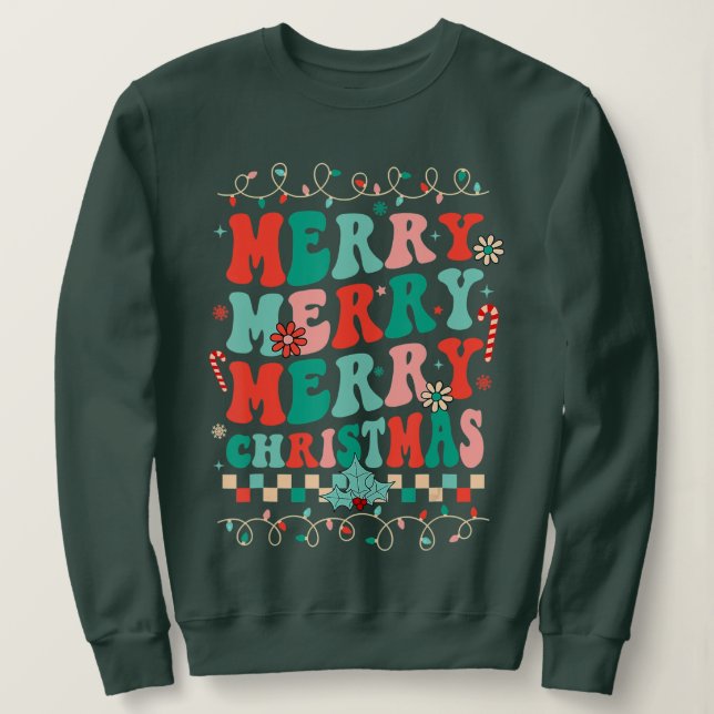 Curling Fan Christmas Ugly Christmas Curler Sweatshirt (Design vorne)