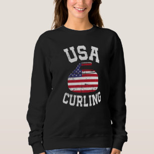 Curling for Men Women Curling Players USA 1 Sweatshirt